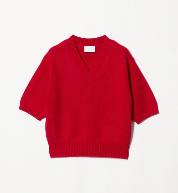 UNITED ARROWS「CA/W ハーフスリーブ Vネック ニット」|ニット・セーター|
