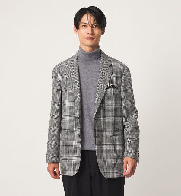 UNITED ARROWS green label relaxing「GLR CLOTH チェック 2B R/RG- ジャケット」|テーラードジャケット|MD.GRAY