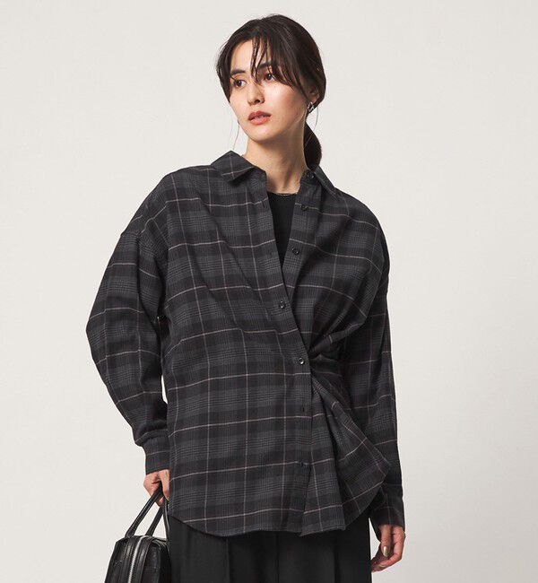 UNITED ARROWS green label relaxing「チェック ネル シャツ」|シャツ・ブラウス|BLACK