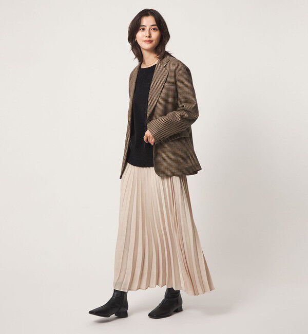 UNITED ARROWS green label relaxing「スウェードライク サテン プリーツ スカート」|フレア|