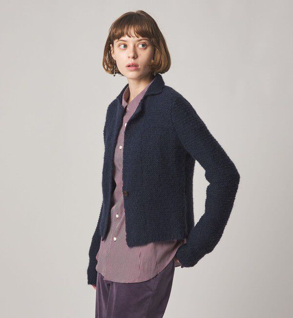 STEVEN ALAN「＜Steven Alan＞ウール モヘヤ ナイロン ボタン カーディガン」|カーディガン|NAVY