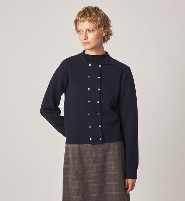 STEVEN ALAN「＜Steven Alan＞コットン カシミヤ ダブルブレステッド カーディガン」|カーディガン|NAVY