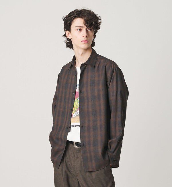 BEAUTY&YOUTH UNITED ARROWS「尾州 ウーステッド チェック レギュラー シャツ GRANDE TAPERD型 ウォッシャブル MADE IN JAPAN」|シャツ・ブラウス|
