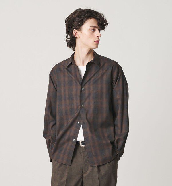 BEAUTY&YOUTH UNITED ARROWS「尾州 ウーステッド チェック レギュラー シャツ GRANDE TAPERD型 ウォッシャブル MADE IN JAPAN」|シャツ・ブラウス|