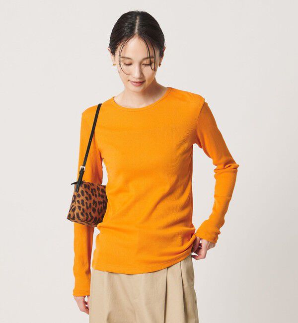 UNITED ARROWS「コットン テレコ クルーネック カットソー」|Tシャツ・カットソー|ORANGE