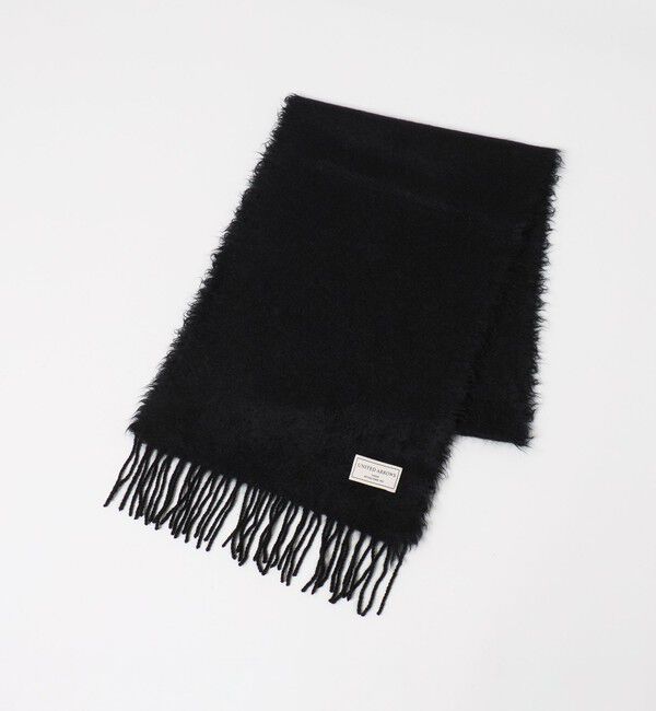 UNITED ARROWS「ファー カシミヤ マフラー」|マフラー|BLACK