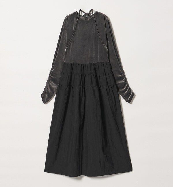 EMMEL REFINES「＜EMMEL REFINES＞EM ベロアドッキング キリカエ ギャザーワンピース」|ワンピース|