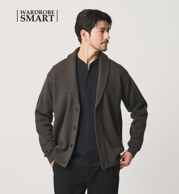 BEAUTY&YOUTH UNITED ARROWS「【WEB限定 WARDROBE SMART】ウォッシャブル ショールカラー カーディガン」|カーディガン|DK.GRAY