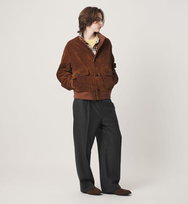 BEAUTY&YOUTH UNITED ARROWS「HI-LINE ウール フランネル 1プリーツ トラウザーズ」|チノ|