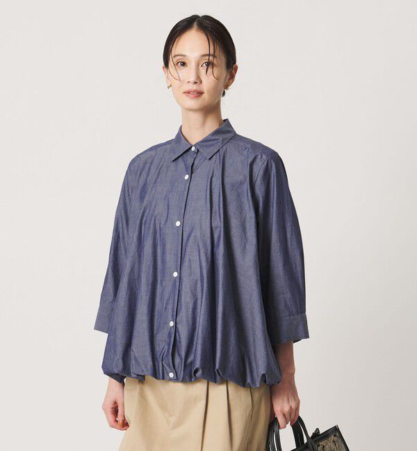 UNITED ARROWS「コットン ８分袖 バルーン シャツ」|シャツ・ブラウス|