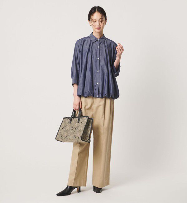 UNITED ARROWS「コットン ８分袖 バルーン シャツ」|シャツ・ブラウス|