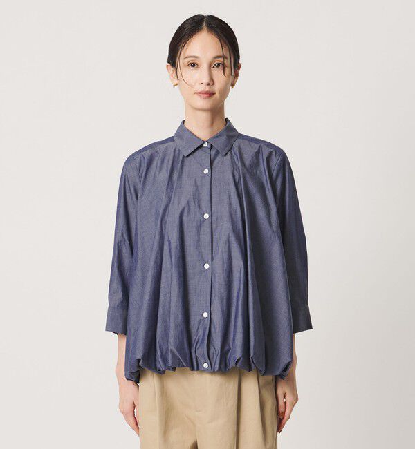 UNITED ARROWS「コットン ８分袖 バルーン シャツ」|シャツ・ブラウス|