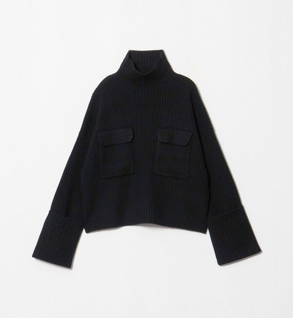 UNITED ARROWS「＜SACRA＞ウール ポケット タートル ニット」|ニット・セーター|BLACK