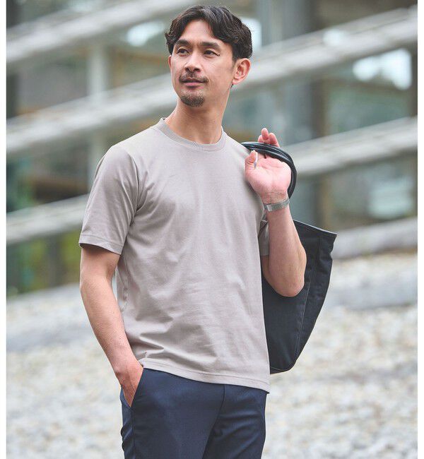 UNITED ARROWS green label relaxing「【WEB限定】JUST fit ジャケイン T 半袖 Tシャツ カットソー -吸水速乾・抗菌-」|Tシャツ・カットソー|LT.GRAY