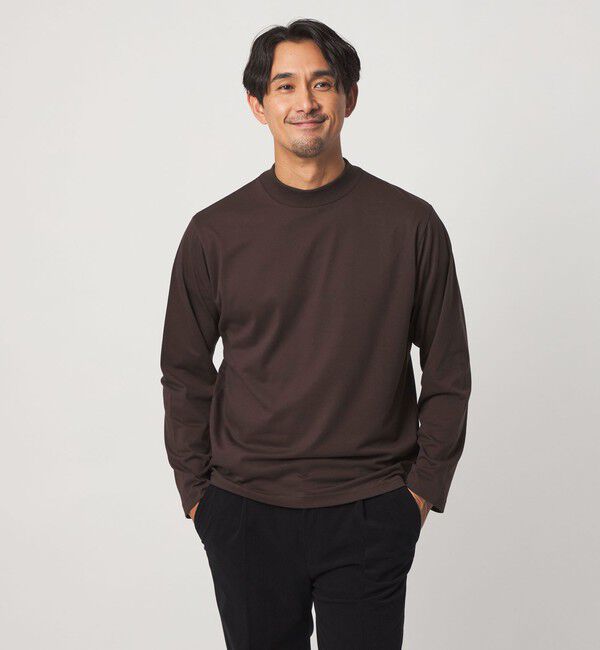 UNITED ARROWS green label relaxing「【WEB限定】JUST fit デイリーモック 長袖 Tシャツ -吸水速乾・抗菌-」|Tシャツ・カットソー|DK.BROWN