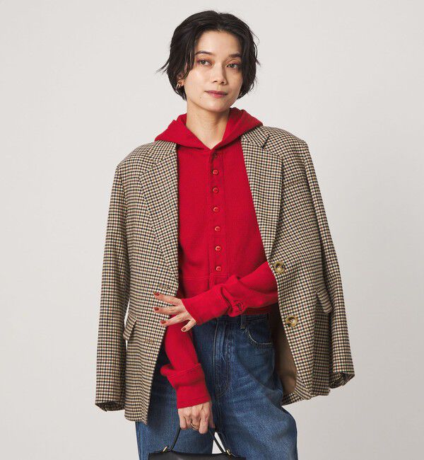 UNITED ARROWS green label relaxing「【別注】＜FAITH MILLS＞フード カーディガン」|カーディガン|RED