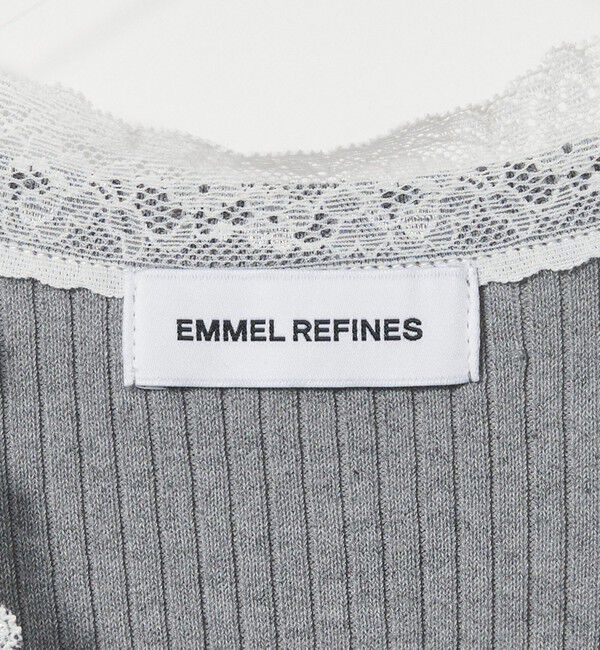 EMMEL REFINES「＜EMMEL REFINES＞EM レースリブ Vネック カーディガン」|カーディガン|