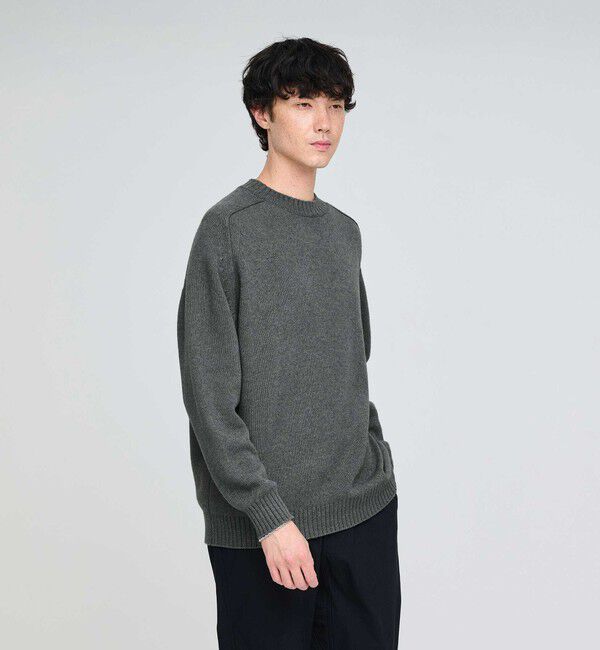 UNITED ARROWS green label relaxing「フェード サドル クルーネック ニット -ハンドウォッシャブル-」|ニット・セーター|MD.GRAY