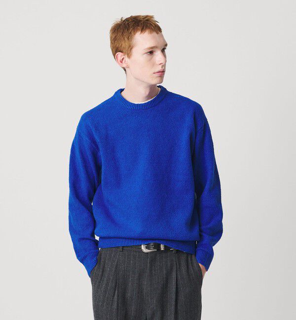 BEAUTY&YOUTH UNITED ARROWS「クリンプ コットン クルーネック ニット」|ニット・セーター|