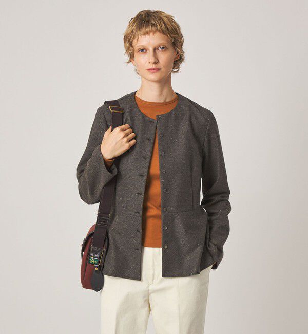 STEVEN ALAN「＜Steven Alan＞ツイードライク ペプラム ブラウス」|シャツ・ブラウス|DK.BROWN