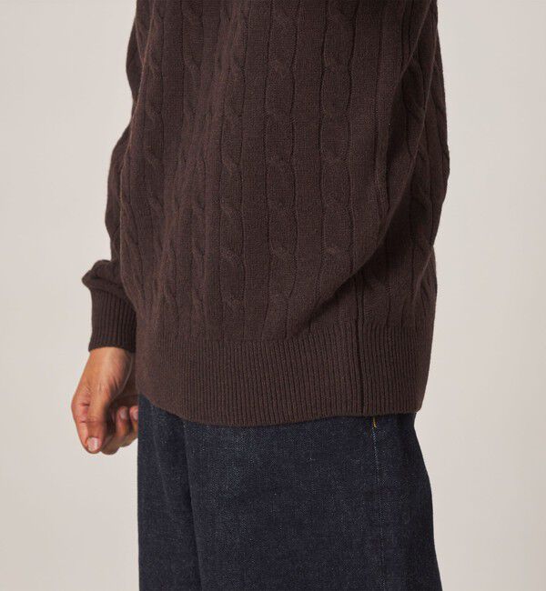 STEVEN ALAN「＜Steven Alan＞ オーストラリアンラムズウール ケーブル Vネック ニット」|ニット・セーター|