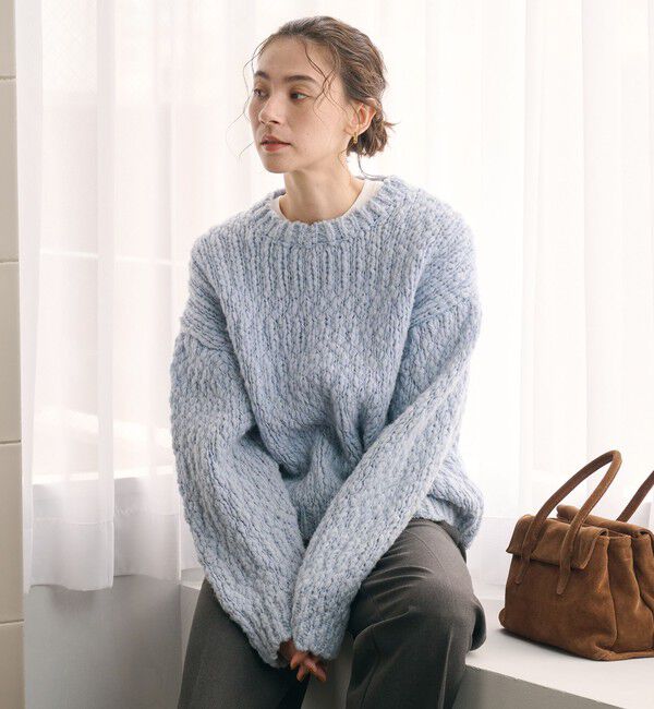 BEAUTY&YOUTH UNITED ARROWS「ジャンボスラブ クルーネック ニットプルオーバー」|ニット・セーター|