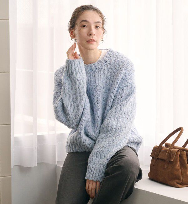 BEAUTY&YOUTH UNITED ARROWS「ジャンボスラブ クルーネック ニットプルオーバー」|ニット・セーター|