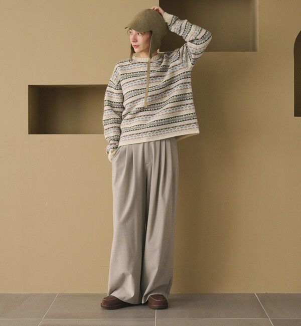 BEAUTY&YOUTH UNITED ARROWS「ウール ノルディック クルーネック ニットプルオーバー」|ニット・セーター|