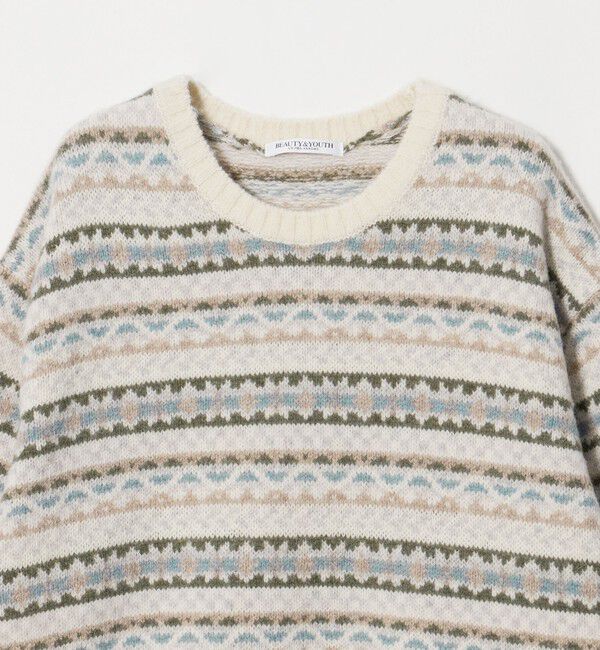 BEAUTY&YOUTH UNITED ARROWS「ウール ノルディック クルーネック ニットプルオーバー」|ニット・セーター|