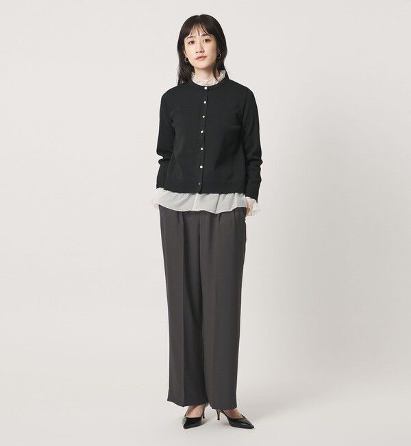 UNITED ARROWS「ポリエステル 2タック ワイドパンツ ‐吸水速乾 帯電防止 接触冷感‐」|スラックス|
