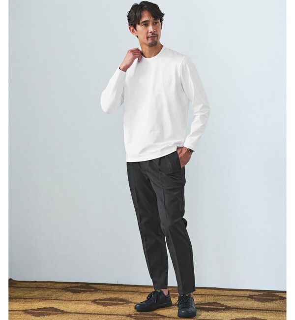 UNITED ARROWS green label relaxing「【WEB限定】JUST fit クリーン カノコ ジャケイン 長袖 Tシャツ -抗菌-」|Tシャツ・カットソー|