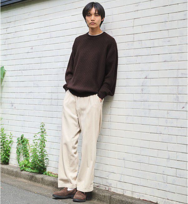 UNITED ARROWS green label relaxing「ハミルトンラムズウール ナイロン ワイドネック ニット」|ニット・セーター|