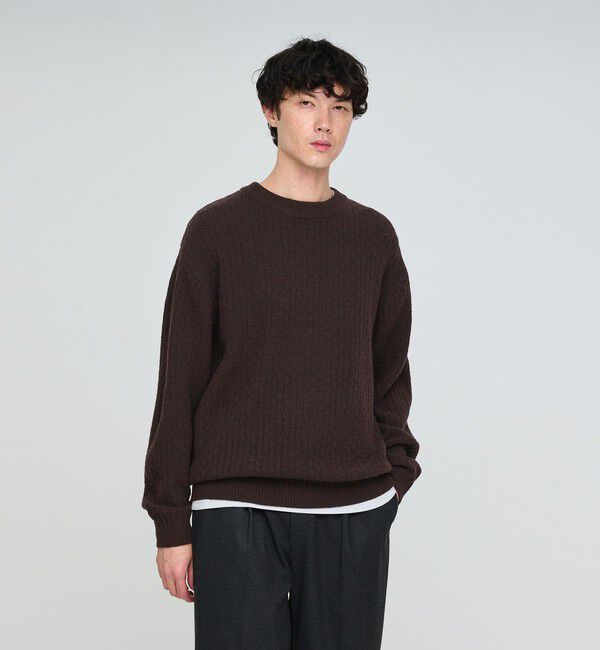 UNITED ARROWS green label relaxing「ハミルトンラムズウール ナイロン ワイドネック ニット」|ニット・セーター|