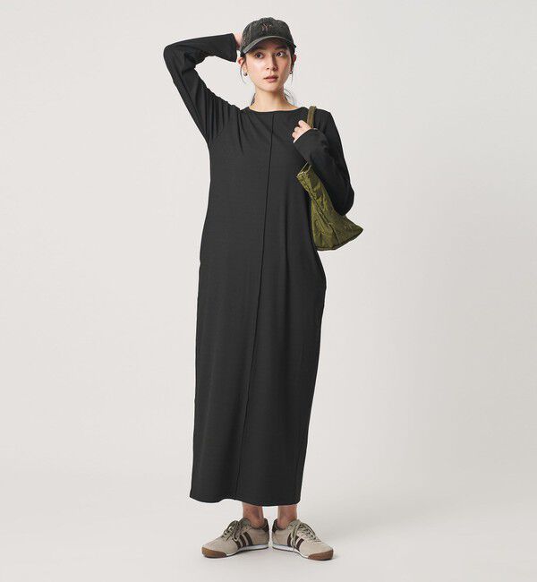 BEAUTY&YOUTH UNITED ARROWS「【WEB限定】リブ ロングスリーブ カットソーワンピース」|ワンピース|BLACK