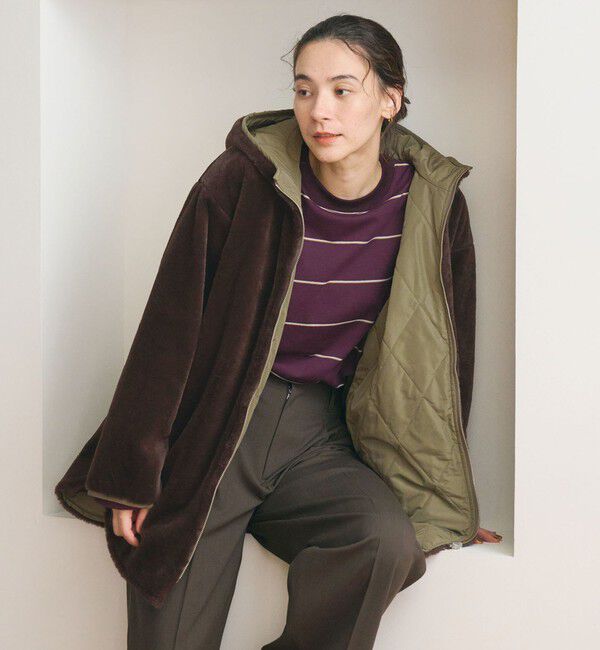 BEAUTY&YOUTH UNITED ARROWS「【WEB限定】フェイクファー＆キルティング リバーシブルコート」|その他|