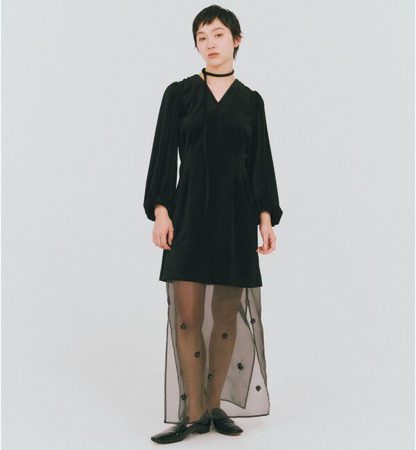 UNITED ARROWS green label relaxing「＜GLR_MINE＞ベロア ミニ ワンピース」|ワンピース|BLACK