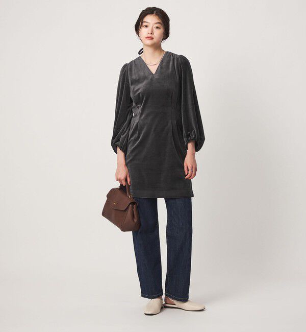 UNITED ARROWS green label relaxing「＜GLR_MINE＞ベロア ミニ ワンピース」|ワンピース|