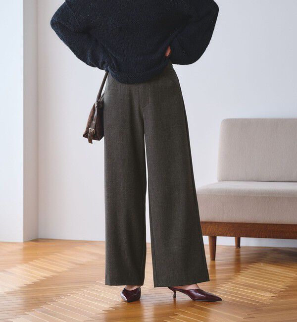BEAUTY&YOUTH UNITED ARROWS「【WEB限定 Wardrobe DAILY MINIMAL】メランジ ステッチワイドパンツ ウォッシャブル」|スラックス|DK.GRAY