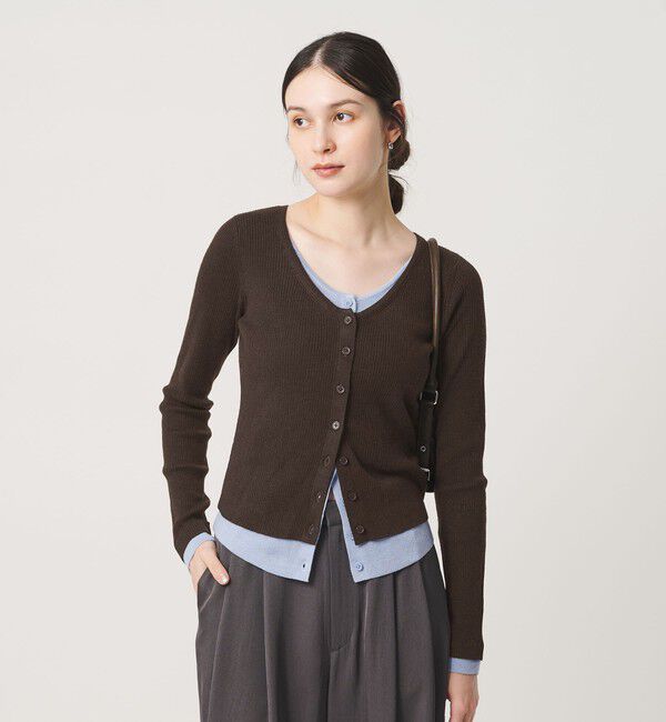 BEAUTY&YOUTH UNITED ARROWS「【WEB限定】レイヤードニットカーディガン ウォッシャブル」|カーディガン|DK.BROWN