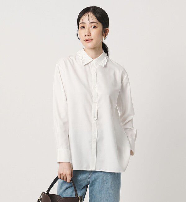 UNITED ARROWS「ミニフリルシャツ‐ウォッシャブル‐」|シャツ・ブラウス|OFF WHITE