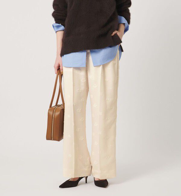 UNITED ARROWS「サテン フラワー ジャガード パンツ ‐ウォッシャブル‐」|その他|