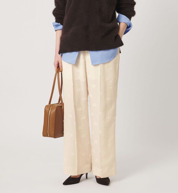UNITED ARROWS「サテン フラワー ジャガード パンツ ‐ウォッシャブル‐」|その他|