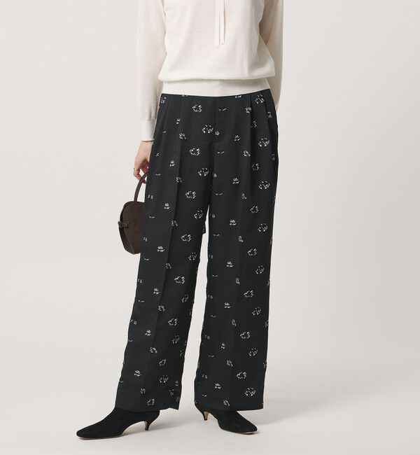 UNITED ARROWS「サテン フラワー ジャガード パンツ ‐ウォッシャブル‐」|その他|