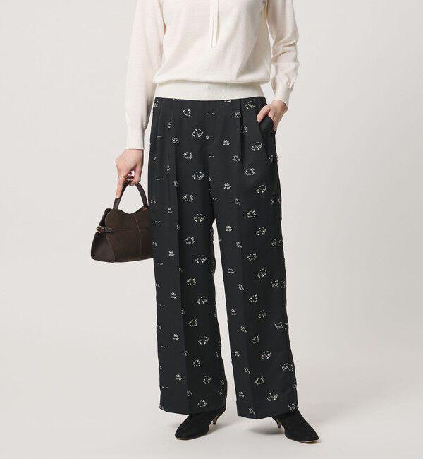 UNITED ARROWS「サテン フラワー ジャガード パンツ ‐ウォッシャブル‐」|その他|