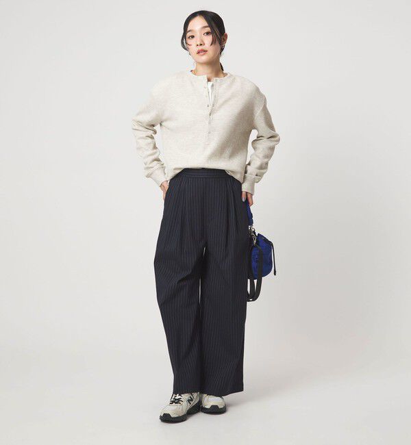UNITED ARROWS green label relaxing「【WEB限定】＜at ease＞ワッフル ヘンリーネック ロングスリーブ カットソー」|Tシャツ・カットソー|
