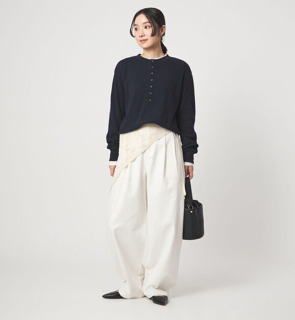 UNITED ARROWS green label relaxing「【WEB限定】＜at ease＞ワッフル ヘンリーネック ロングスリーブ カットソー」|Tシャツ・カットソー|