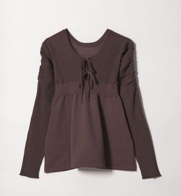 EMMEL REFINES「＜EMMEL REFINES＞EM 2WAY リブコンビ ペプラムニット」|ニット・セーター|DK.BROWN