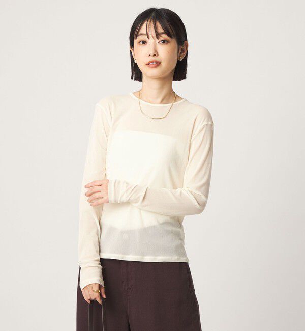 UNITED ARROWS green label relaxing「チュール シアー クルーネック プルオーバー カットソー」|Tシャツ・カットソー|