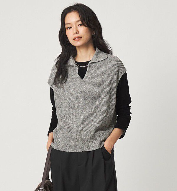 UNITED ARROWS green label relaxing「メランジ スキッパー ニット ベスト」|ベスト・ジレ|