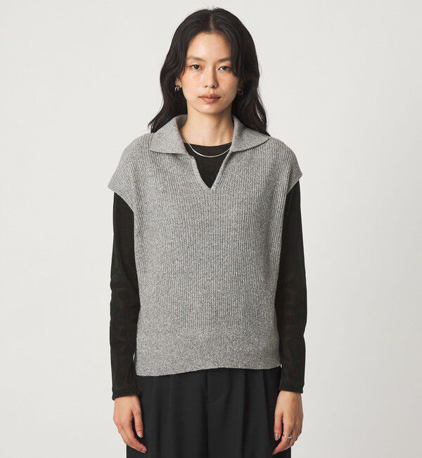 UNITED ARROWS green label relaxing「メランジ スキッパー ニット ベスト」|ベスト・ジレ|